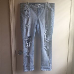 Torrid distressed skinny jeans 14 extra short